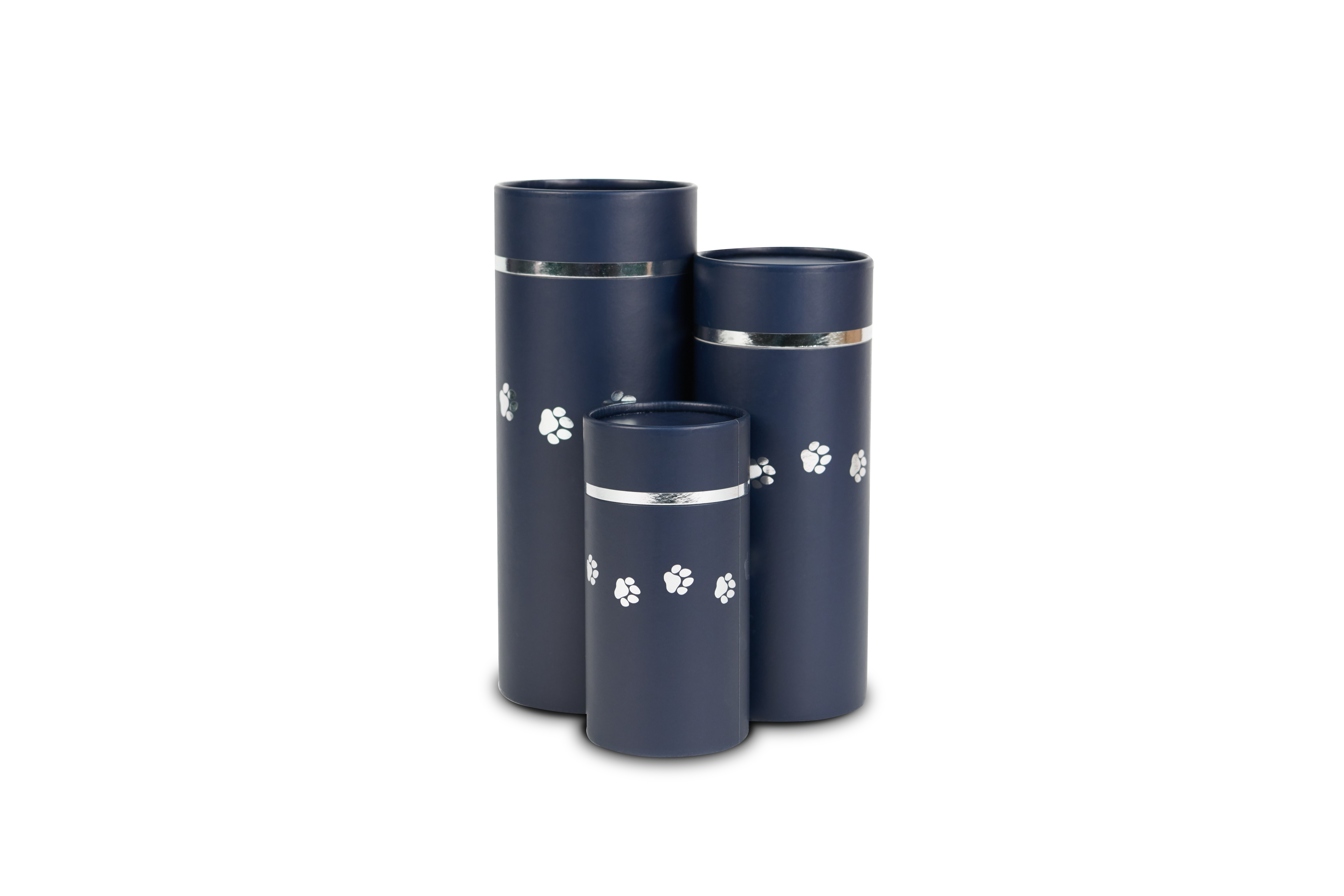 Blue Scattering Tube Urn with Paw Prints Image